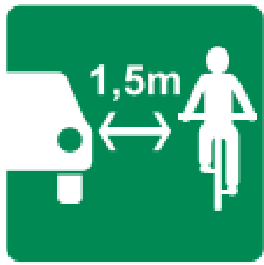 Abbildung Verkehrshinweis zu Abstand zu Radfahrern